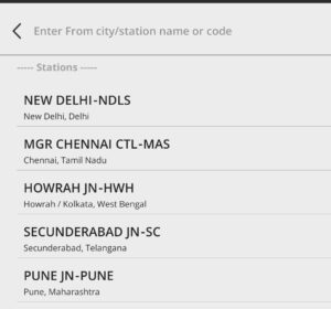 IRCTC station code